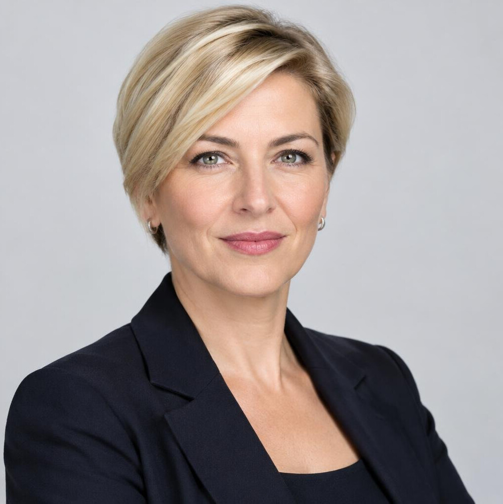 Portrait of a woman in a dark blazer