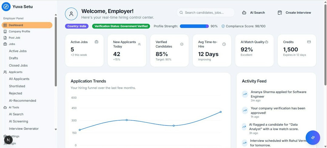 modern corporate software interface
