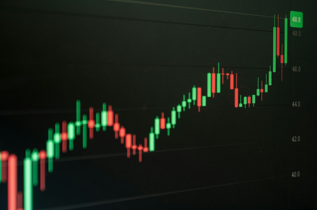 business growth chart on screen